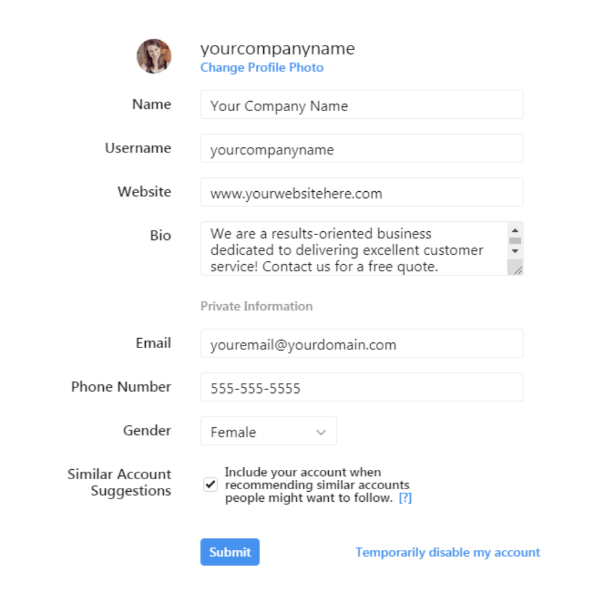 How to Set up an Instagram Page 1 ig prifle